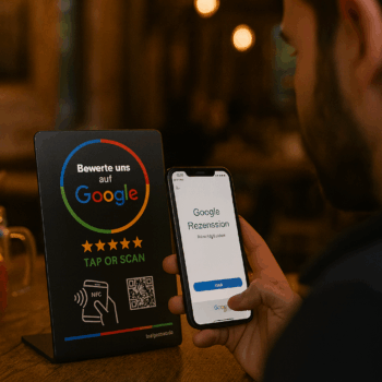 Google NFC QR Code Aufsteller