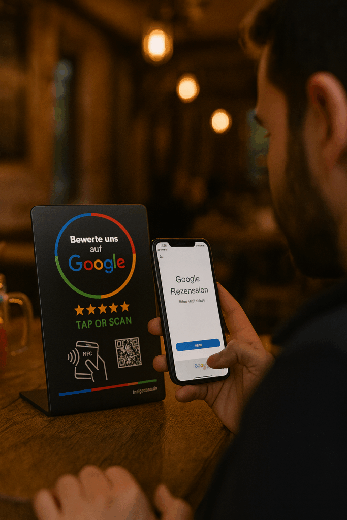 Google NFC QR Code Aufsteller